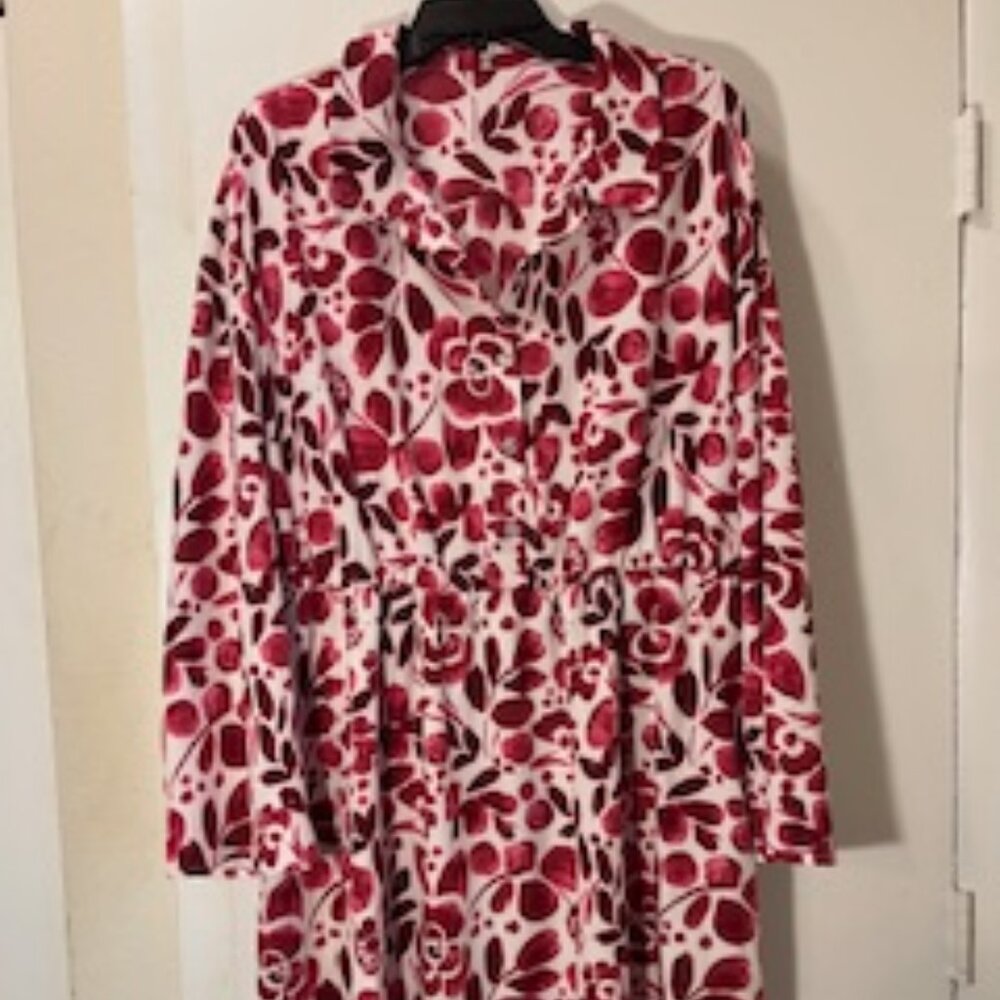 Floral Print Dress or Long Top (Plus Size)